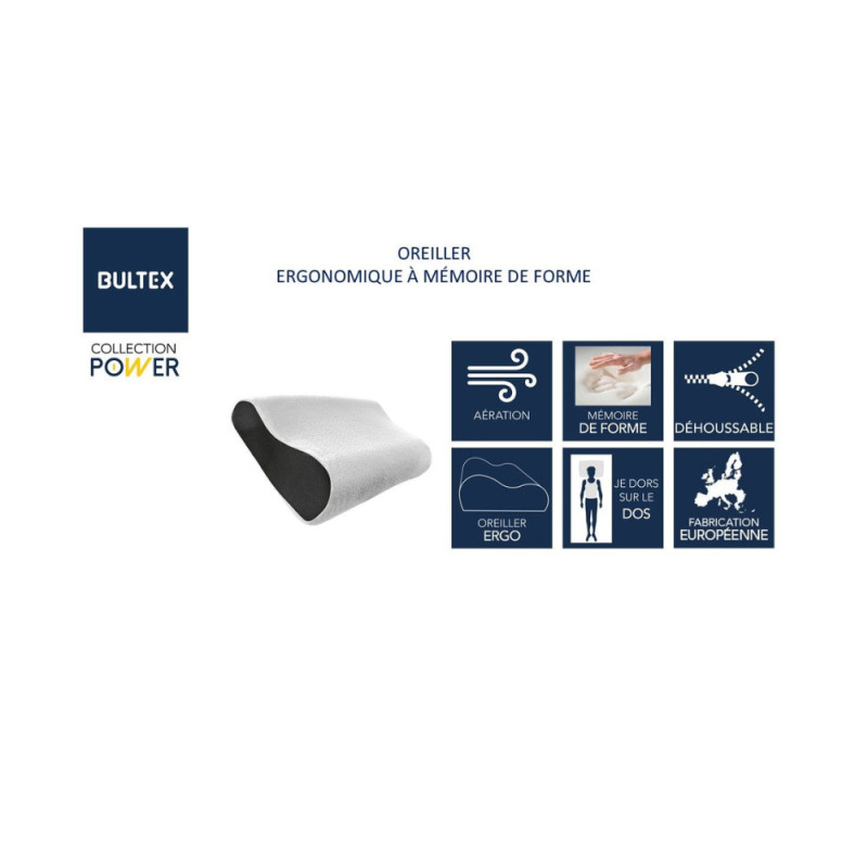 oreiller à mémoire de forme bultex