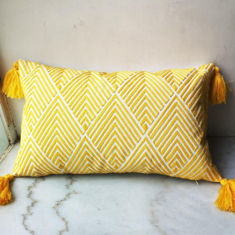 oreiller jaune