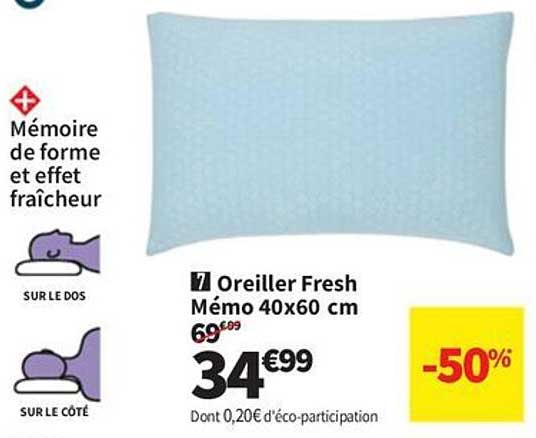 oreiller mémoire de forme conforama