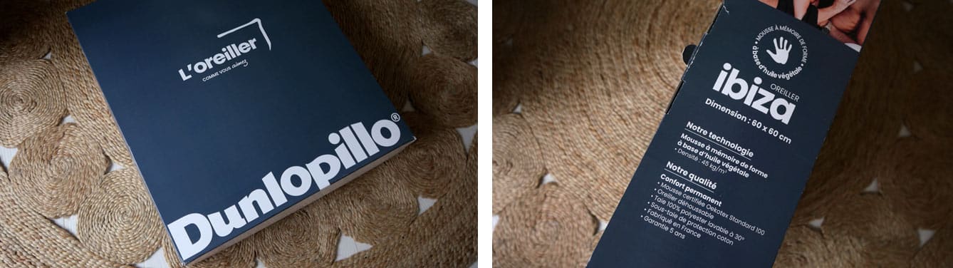 oreiller memoire de forme dunlopillo
